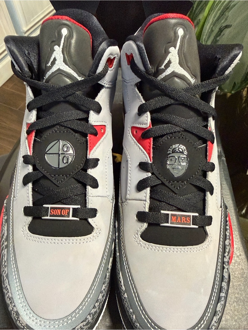 Jordan Son of Mars Sneakers in Grey, Black & Red. Size 11